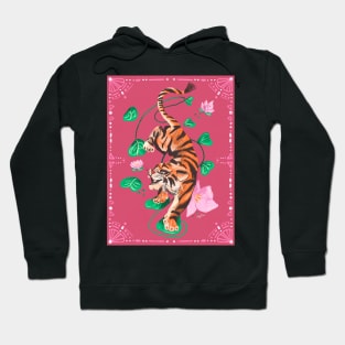 Tiger - Pink by Cindy Rose Studio Hoodie